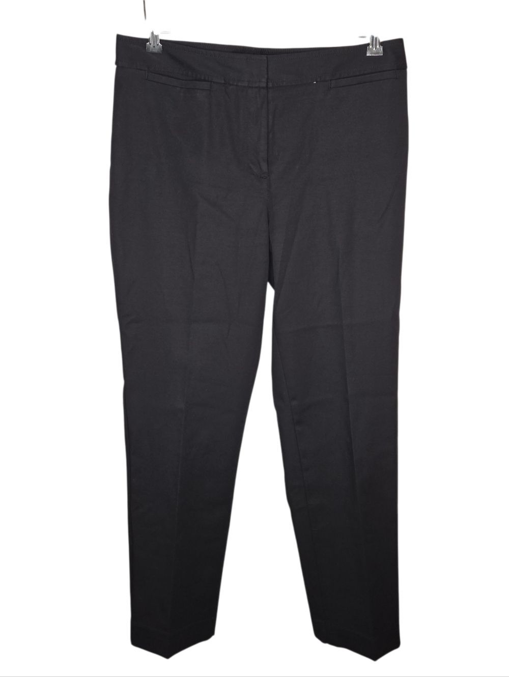 Talbots Black Ankle Taper Trousers, Size 10, Cotton Viscose Stretch Career Pants